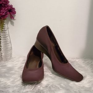 Women's Sesto Meucci Brown Nylon Wedge Slip-Ons